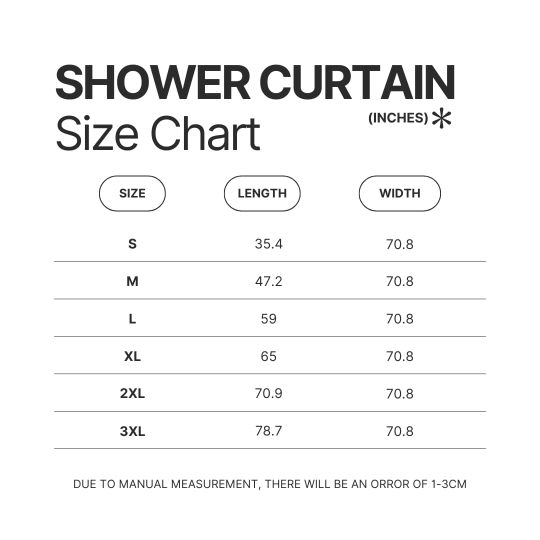 Shower Curtain Size Chart - Jujutsu Kaisen AU Store