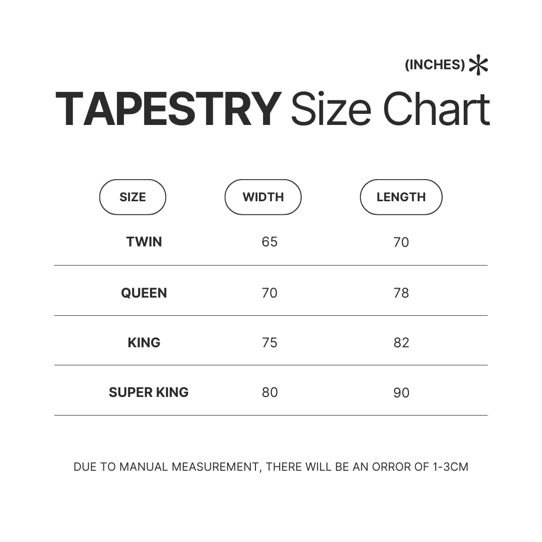 Tapestry Size Chart - Jujutsu Kaisen AU Store
