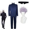 Anime Jujutsu Kaisen Gojo Satoru Cosplay Costume Blue Top Pants School Uniform Halloween Carnival Party Clothes - Jujutsu Kaisen AU Store