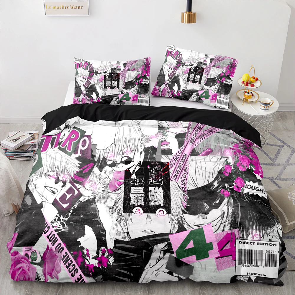 Anime Jujutsu Kaisen Satoru Gojo Bedding Set Boys Girls Twin Queen Size Duvet Cover Pillowcase Bed - Jujutsu Kaisen AU Store