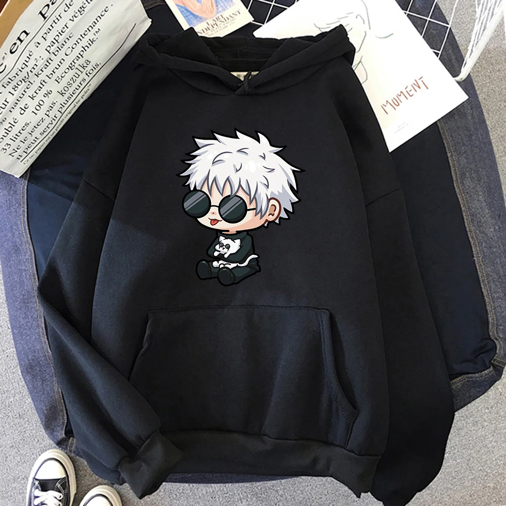 Anime Jujutsu Kaisen Satoru Gojo Cute Cartoon Graphic Printed Hooded Plus Size Hoodie Men Women Sweatshirts - Jujutsu Kaisen AU Store