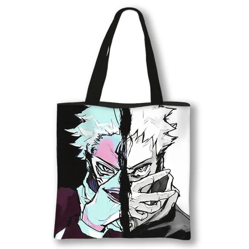 Anime Jujutsu Kaisen Shoulder Bag Japanese Gojo Satoru Yuji Itadori Tote Bags Ladies Shopping Bag Beach 20 - Jujutsu Kaisen AU Store