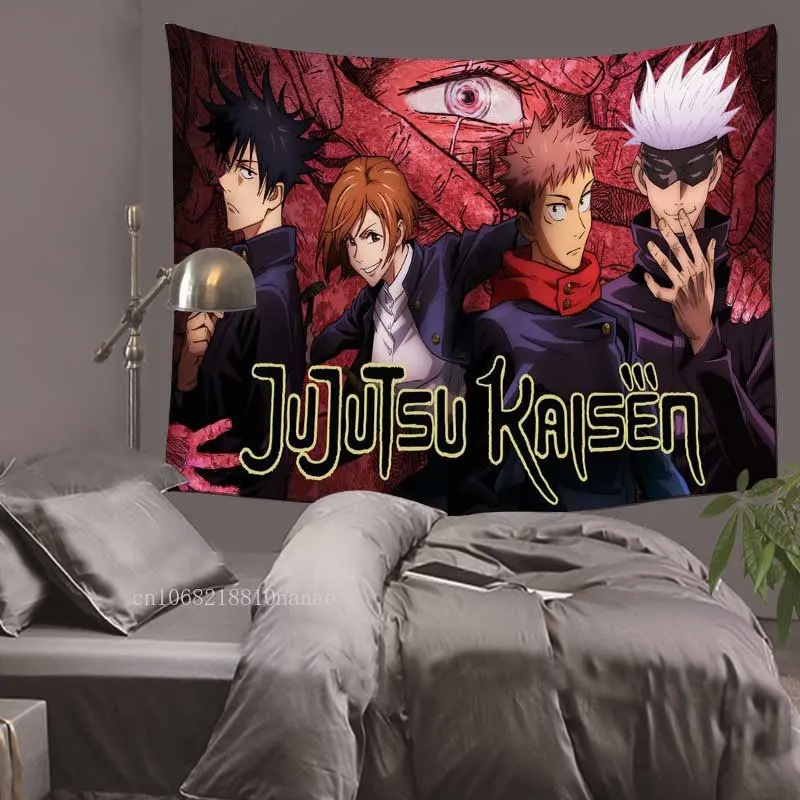 Anime Jujutsu Kaisen Tapestry Hippie Cartoons Manga Wall Tapestry Aesthetic Room Decor Art Painting Children Bedroom 9 - Jujutsu Kaisen AU Store