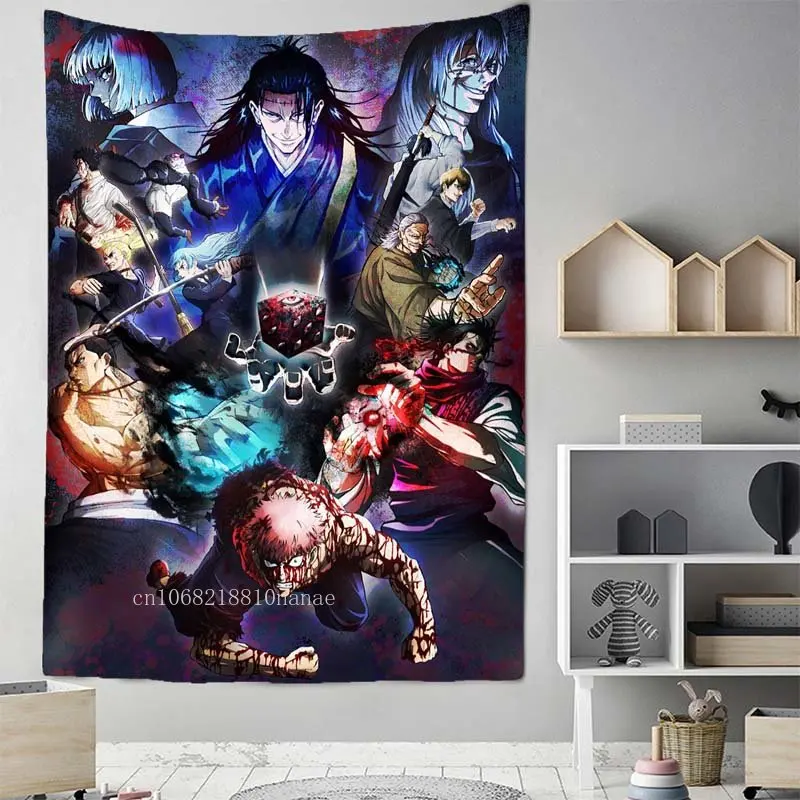 Anime Jujutsu Kaisen Tapestry Hippie Cartoons Manga Wall Tapestry Aesthetic Room Decor Art Painting Children Bedroom - Jujutsu Kaisen AU Store