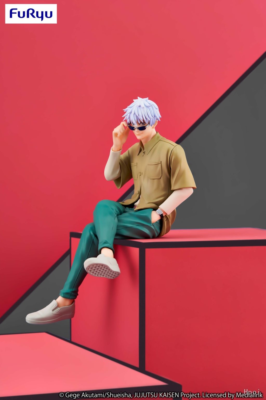 Genuine 15CM Figure Anime Jujutsu Kaisen Gojo Satoru Sunglasses Sitting Pressed Noodles Model Dolls Toy Gift 4 - Jujutsu Kaisen AU Store