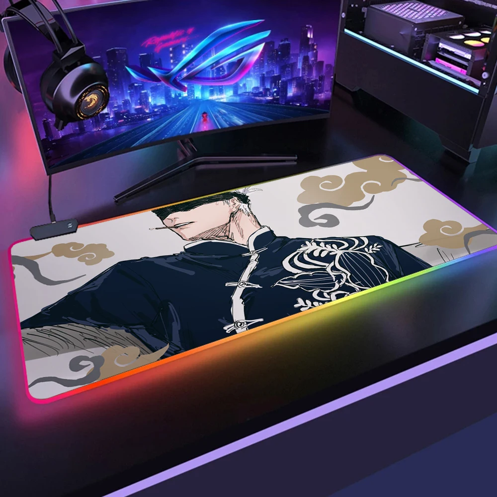 Jujutsu Kaisen LED Light Gaming Mouse Pad RGB Soft Large Keyboard Rubber Base Computer Carpet Desk - Jujutsu Kaisen AU Store