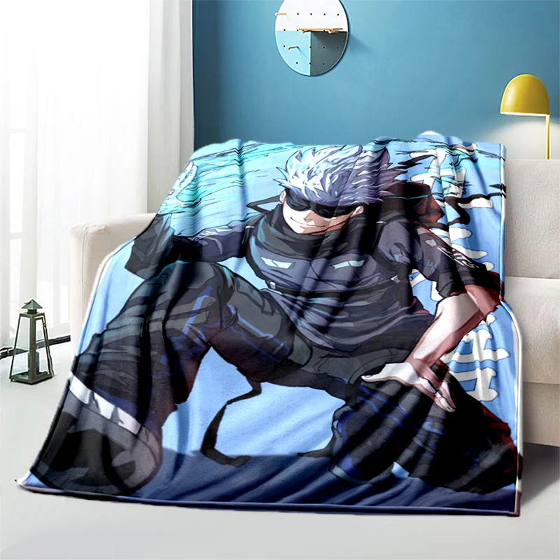 Jujutsu Kaisen Printed Soft thin Blanket Flannel Blanket for summer Portable Blanket for Living Room Anti 4 - Jujutsu Kaisen AU Store