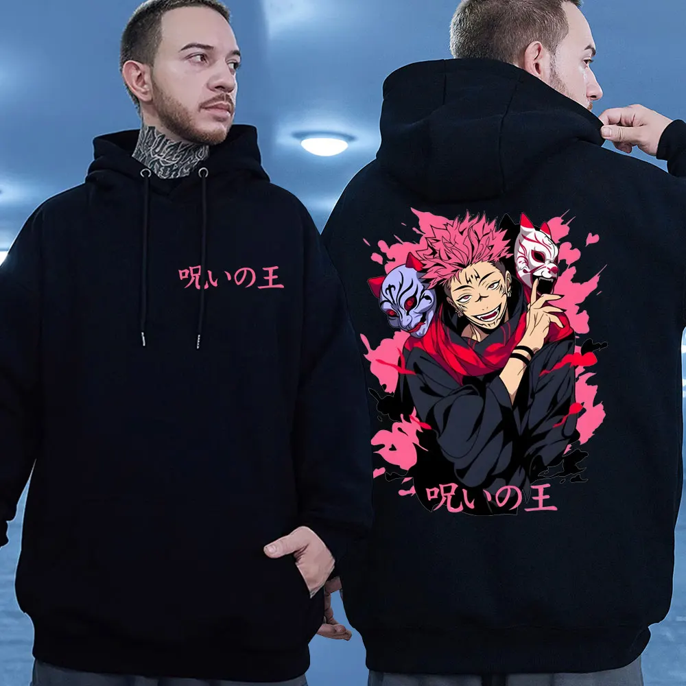 Jujutsu Kaisen Ryomen Sukuna Manga Hoodie Popular Anime Appliques Hooded Pullover Autumn Winter Fleece Plus Size - Jujutsu Kaisen AU Store