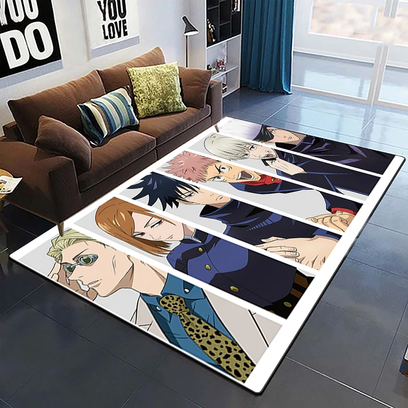 Jujutsu Kaisen anime cartoon printed area carpet Living room Bedroom floor mat Kitchen Non slip Matte 13 - Jujutsu Kaisen AU Store