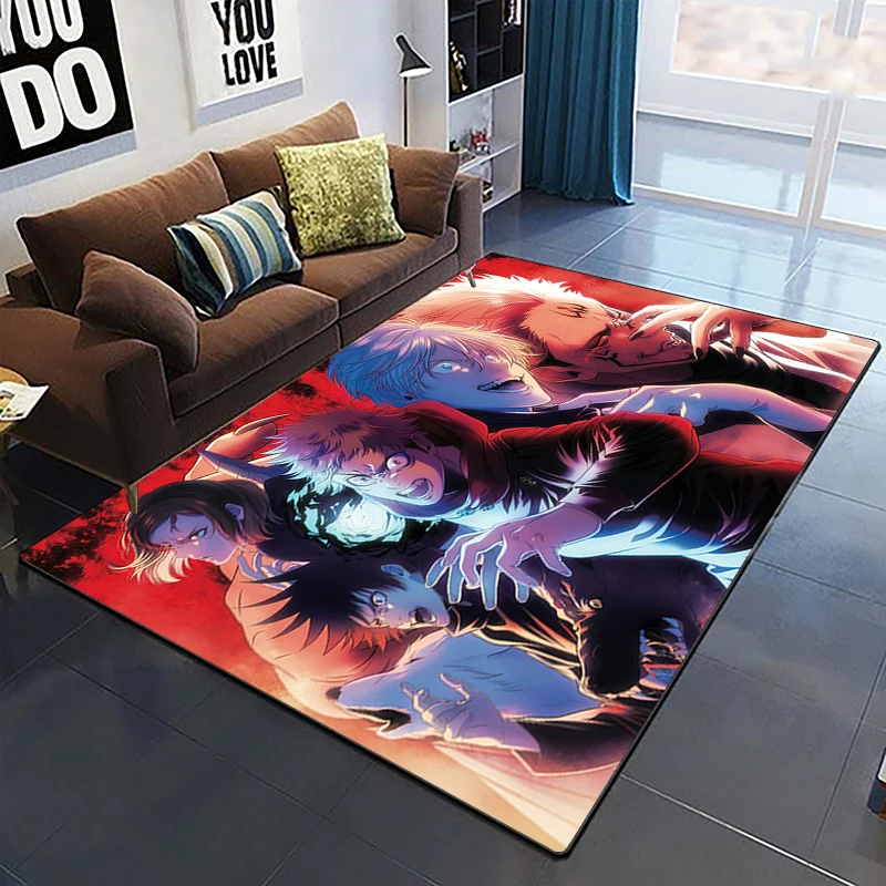 Jujutsu Kaisen anime cartoon printed area carpet Living room Bedroom floor mat Kitchen Non slip Matte 17 - Jujutsu Kaisen AU Store