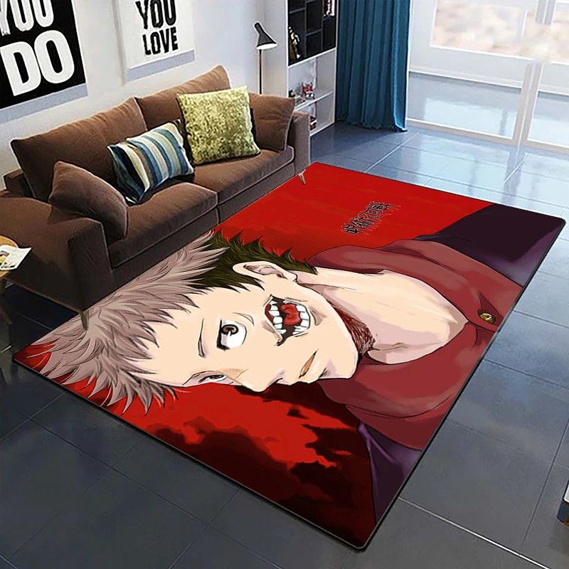 Jujutsu Kaisen anime cartoon printed area carpet Living room Bedroom floor mat Kitchen Non slip Matte 5 - Jujutsu Kaisen AU Store