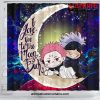 jujutsu kaisen gojo sakuna chibi anime love you to the moon galaxy shower curtain 170 - Jujutsu Kaisen AU Store