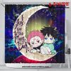 jujutsu kaisen gojo sukuna love you to the moon galaxy shower curtain 401 - Jujutsu Kaisen AU Store